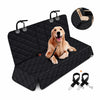 Black quilted waterproof dog car seat cover for back seat with armrest access