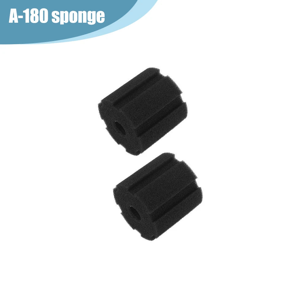 Two black A-180 sponge filters for aquarium air pump and skimmer filter
