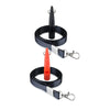 Black ultrasonic dog whistle with a silver clip and lanyard for training.