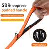Orange SBR neoprene padded handle on a dog training leash showing ventilation details.