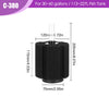 Black aquarium air pump and skimmer filter with a clear tube and mounting base