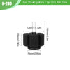 A black aquarium air pump and skimmer filter with a cylindrical body and mounting base.