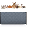 A flat, gray, hexagonal silicone mat featuring various small, fluffy pets arranged in a line.