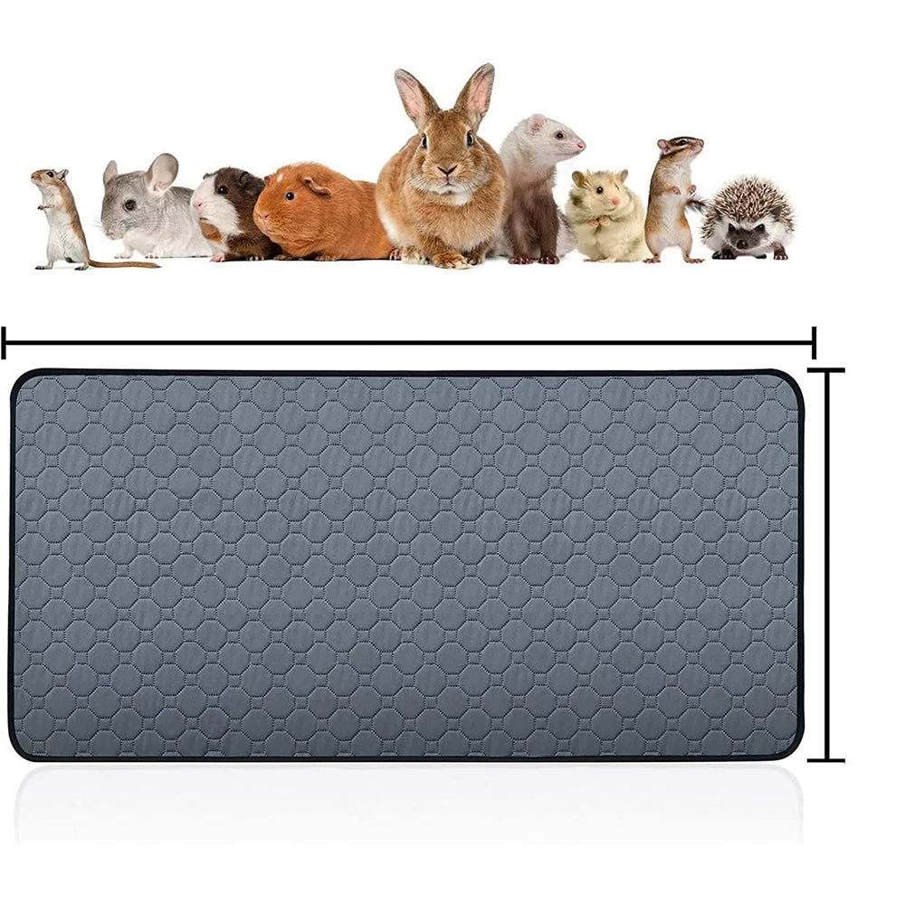 A flat, gray, hexagonal silicone mat featuring various small, fluffy pets arranged in a line.