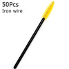 A black iron wire brush with yellow bristles is shown against a white background.