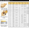 Reference chart for ring size measurements and corresponding diameters in millimeters.