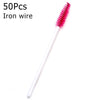 A white silicone iron wire brush with pink bristles is shown against a white background.
