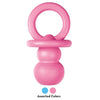 Pink KONG Puppy Binkie teething chew toy with an oval ring and a rounded base