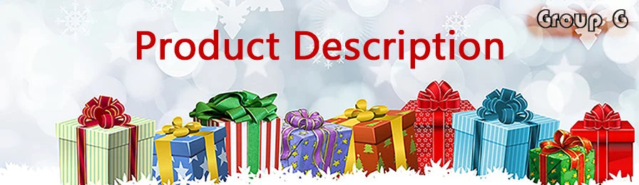 A colorful assortment of wrapped gifts and presents displayed across the bottom of the image.
