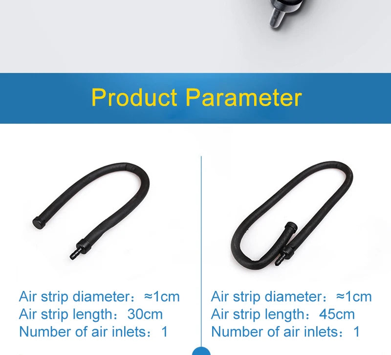 Black silicone air strip tube with a 1cm diameter and 30cm length for aquarium aeration