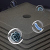 Microscopic view of an aquarium bio sponge filter with various biological structures like bacteria and protozoa