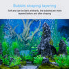 A close-up of a vibrant underwater scene featuring layered bubbles and aquatic plants.