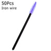 A black iron wire brush with purple bristles is shown against a white background.