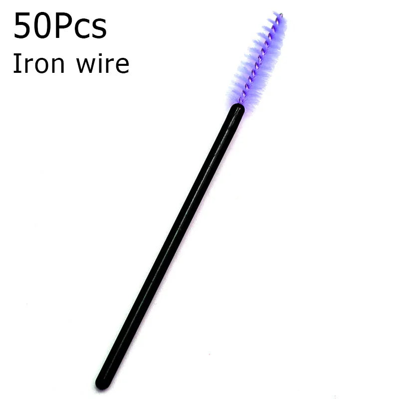 A black iron wire brush with purple bristles is shown against a white background.