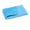 Light blue cooling pet mat for dogs and cats, folded and displayed on a white background.