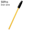 A single gold iron wire brush with black bristles shown diagonally.