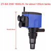 Blue submersible aquarium filter pump for water circulation and oxygenation