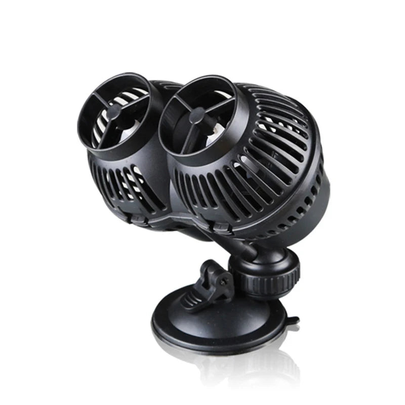 Black aquarium wave maker pump designed for water circulation and oxygenation.