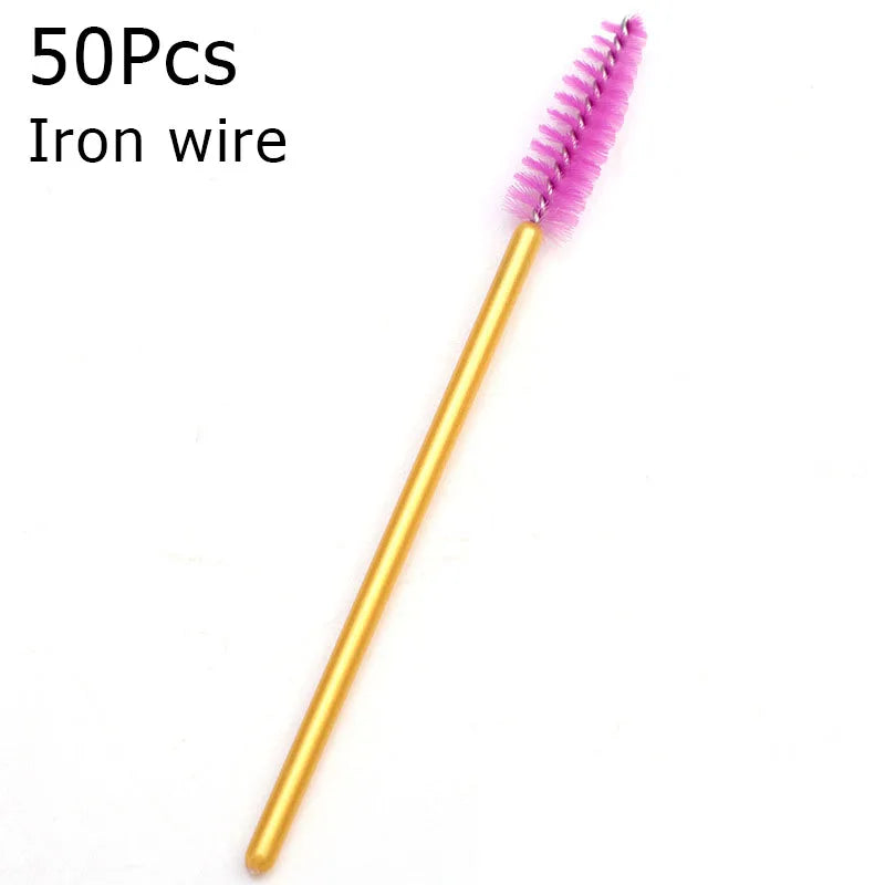 A single gold iron wire brush with a purple silicone bristles is shown against a white background.