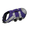 A purple and gray reflective summer life jacket for dogs.