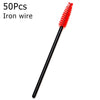 A black iron wire brush with red bristles shown diagonally.