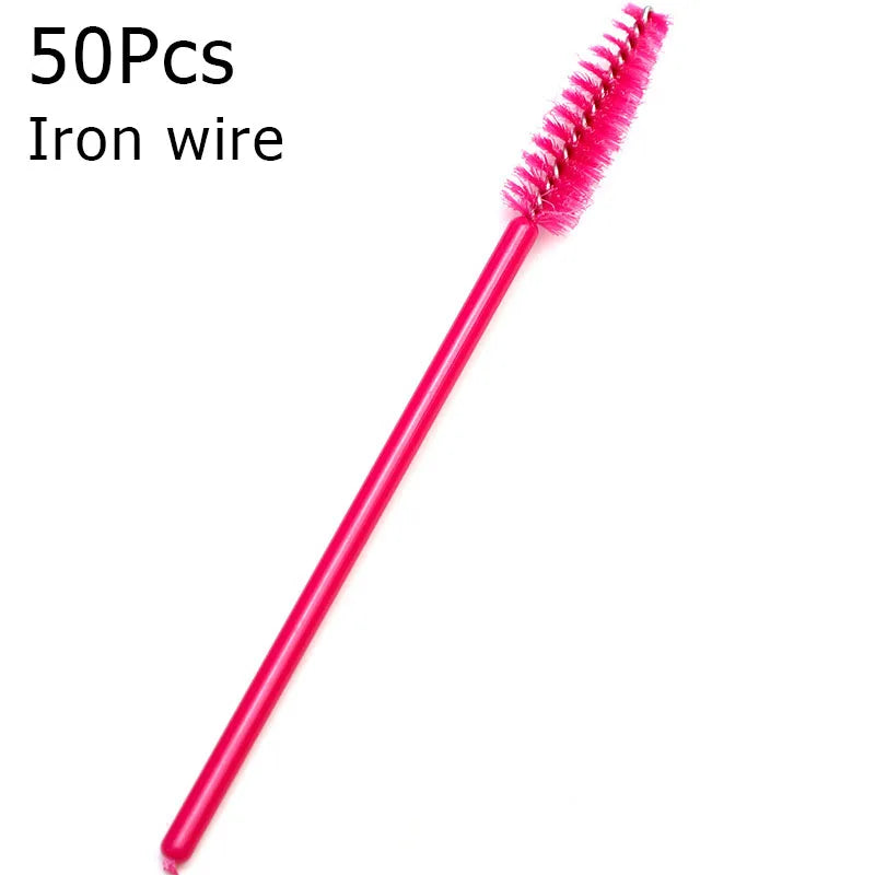 A pink iron wire brush with bristles is shown against a white background.