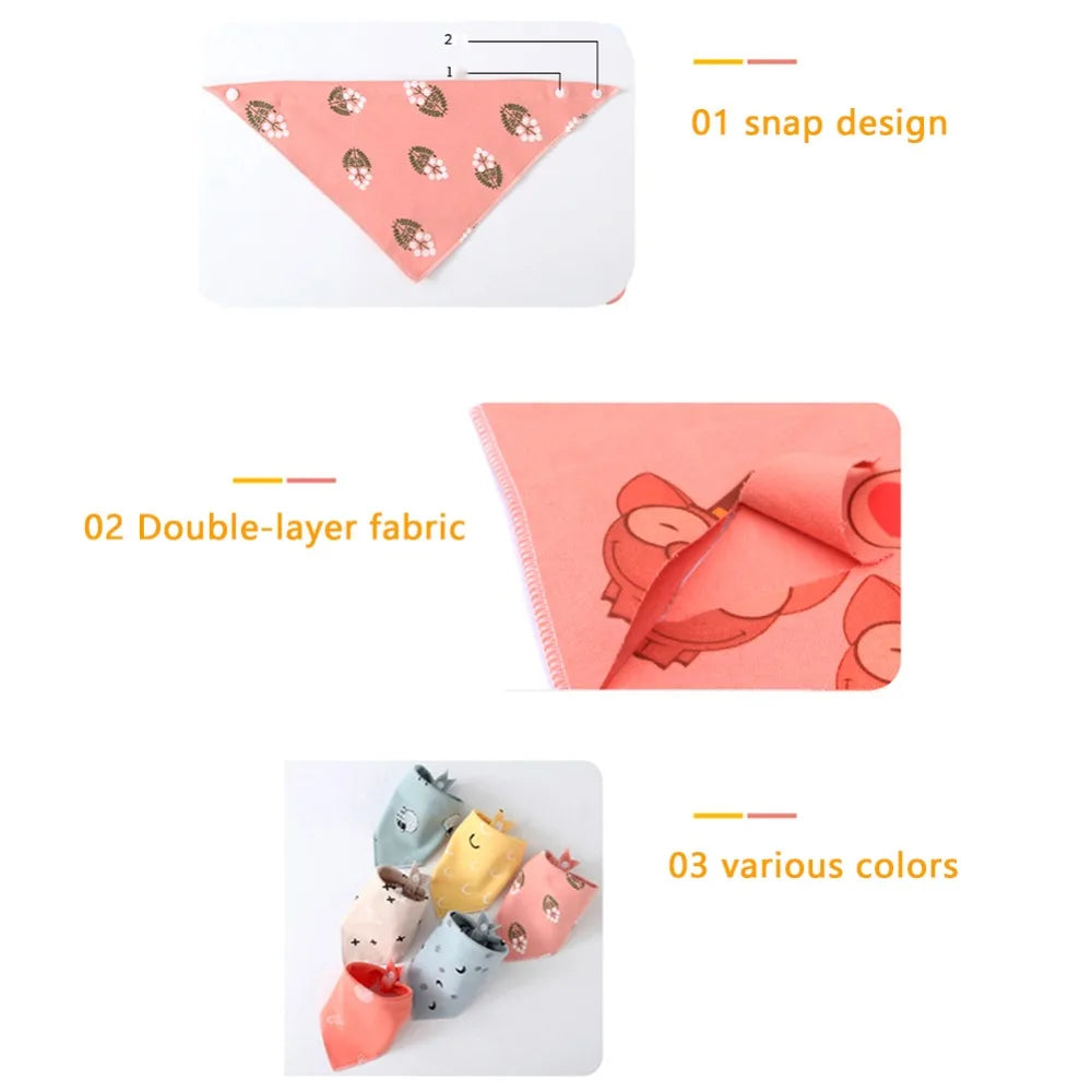 A pink cotton bandana featuring a snap design, double-layer fabric, and various color options.