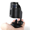 A black aquarium wave maker pump is held in a hand, showing its design for water circulation and oxygenation.