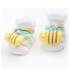 Paar süße Cartoon-Tierbaby-Socken für Kleinkinder mit Streifen- und Fruchtmotiven