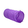 Purple collapsible cat tunnel play tube with a ball