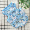Light blue breathable mesh vest for small dogs or cats featuring a white unicorn design