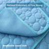 Light blue breathable mesh pet mat with refined embroidery and fine wiring