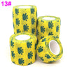 Roll of yellow printed self-adhesive elastic bandage tape