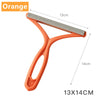Orange silicone double-sided pet hair and lint remover tool