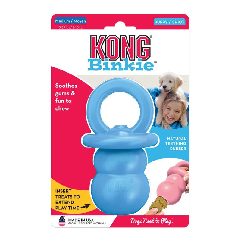 Blue KONG Binkie puppy teething chew toy for dogs