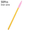 A single gold iron wire brush with pink bristles shown diagonally against a white background.