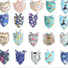 A collection of cute cotton pet bandanas featuring various colorful patterns and designs for dogs and cats.