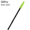 A black iron wire brush with a bright green silicone bristles shown diagonally.