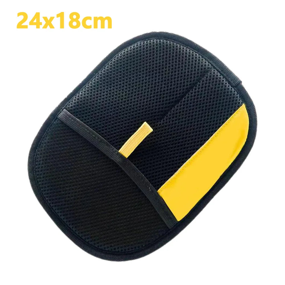 Black and yellow reusable pet hair removal glove for dogs and cats