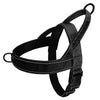 Black tactical anti-pull dog harness for training and control