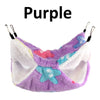 Purple cozy double-layer fleece hammock for small pets