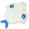 Costume de cosplay de requin pour chien en polaire blanche avec accents bleus