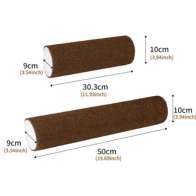 Roll of brown felt material for a wall-mounted cat scratching board with self-adhesive backing