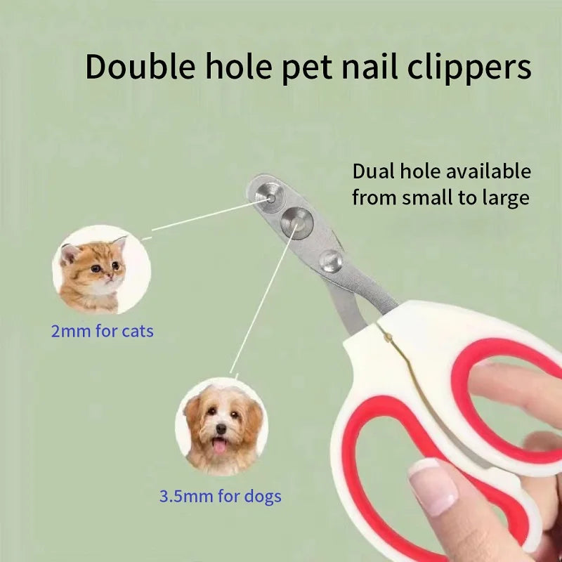 Doppelfach-Nagelnipper für Katzen und Hunde in Silber und Weiß.