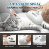 Anti-static spray grooming tool for cats showing water injection, switch turn on, and activated steam.