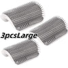 Three large gray silicone pet grooming combs and scratchers displayed on a white background.