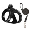Harnais ajustable noir pour chiens et chats avec attache de laisse