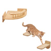 Mehrzweckige Wand-Kletterregale für Katzen aus hellem Holz mit gerader Rampe zum Klettern
