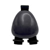 A black noise reducing dog ear muff with a strap, designed for sensitive ears.