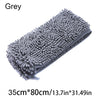 Grey ultra-absorbent chenille pet bath towel for dogs and cats